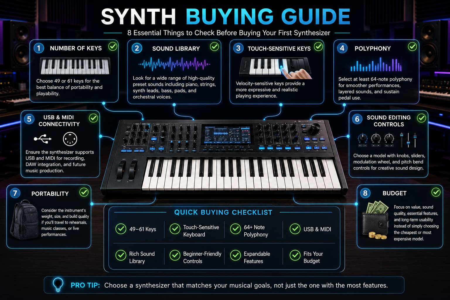 Synth buying guide checklist